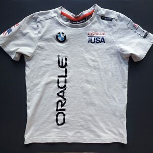 Sail Racing Oracle Team USA T Shirt Youth 140 (US M 8-10) Gray Americas Cup BMW
